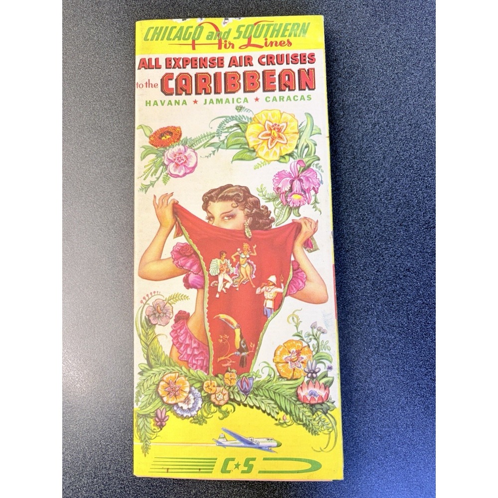Vintage Chicago and Southern Air Lines Cruise Brochure Havana Jamaica Caracas